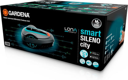 Smart SILENO City Robot Lawn Mower 500 M² Set: Innovative LONA AI Technology, Adjustment via App, Sensorcontrol, for Slopes up to 35%, Smart Gateway, Version with UK Plug(19602-68)