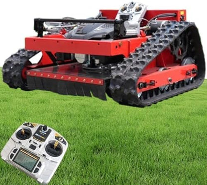 Crawler Mower, 7.5HP Gasoline Mower,Robot Lawn Mower, Four Sroke Gasoline Lawn Mower with Remote Control, Supports Slopes of 45°, Height 10-180Mm, Mowing Width 550Mm