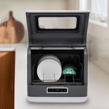 Portable Countertop Dishwasher with 8L Built-In Water Tank, 3 Washing Modes,White