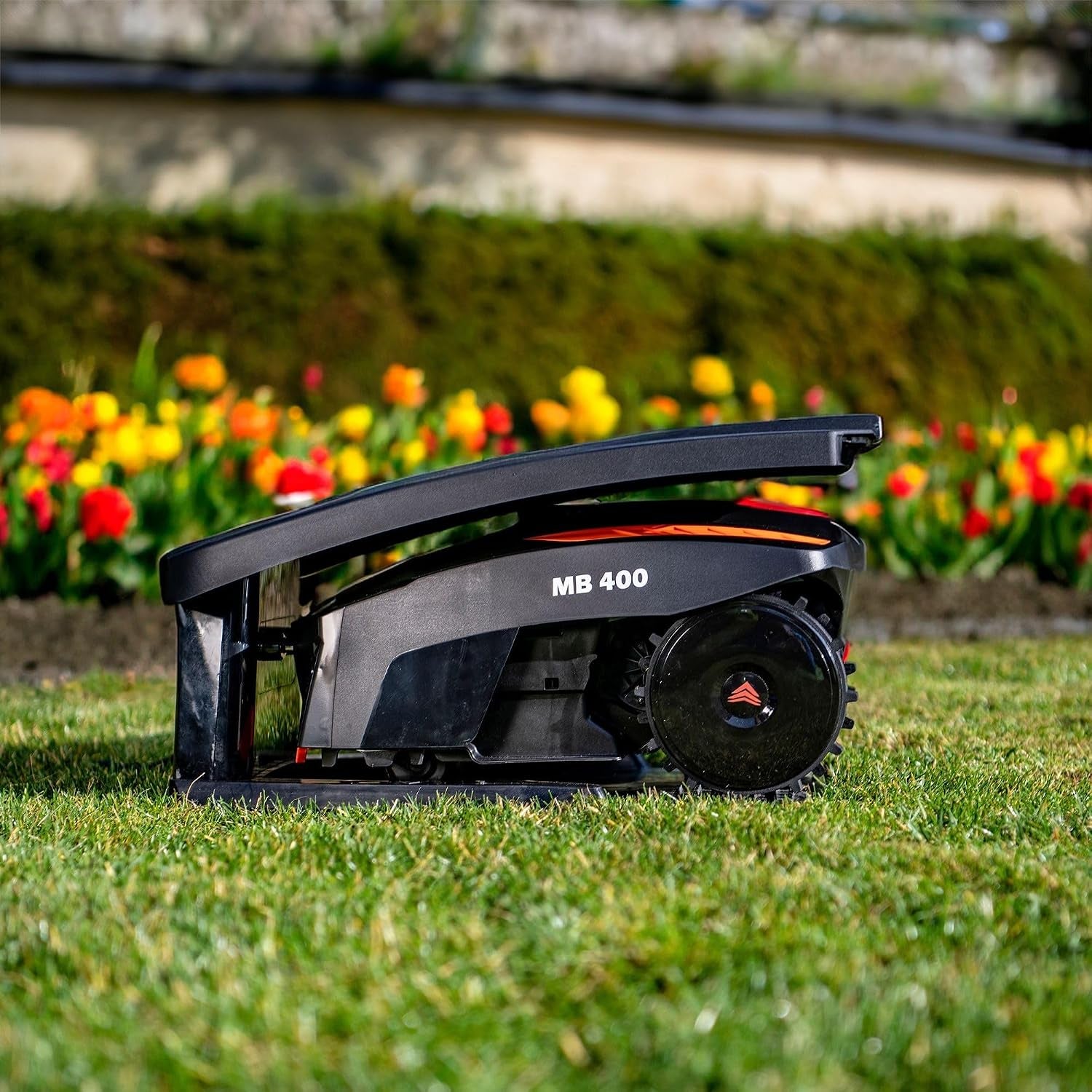 MB400 Robotic Lawn Mower – 20V Lithium Battery, 16Cm Adjustable Cutting Height 20–55Mm, Bluetooth App Control, Ideal for Lawns up to 400M²