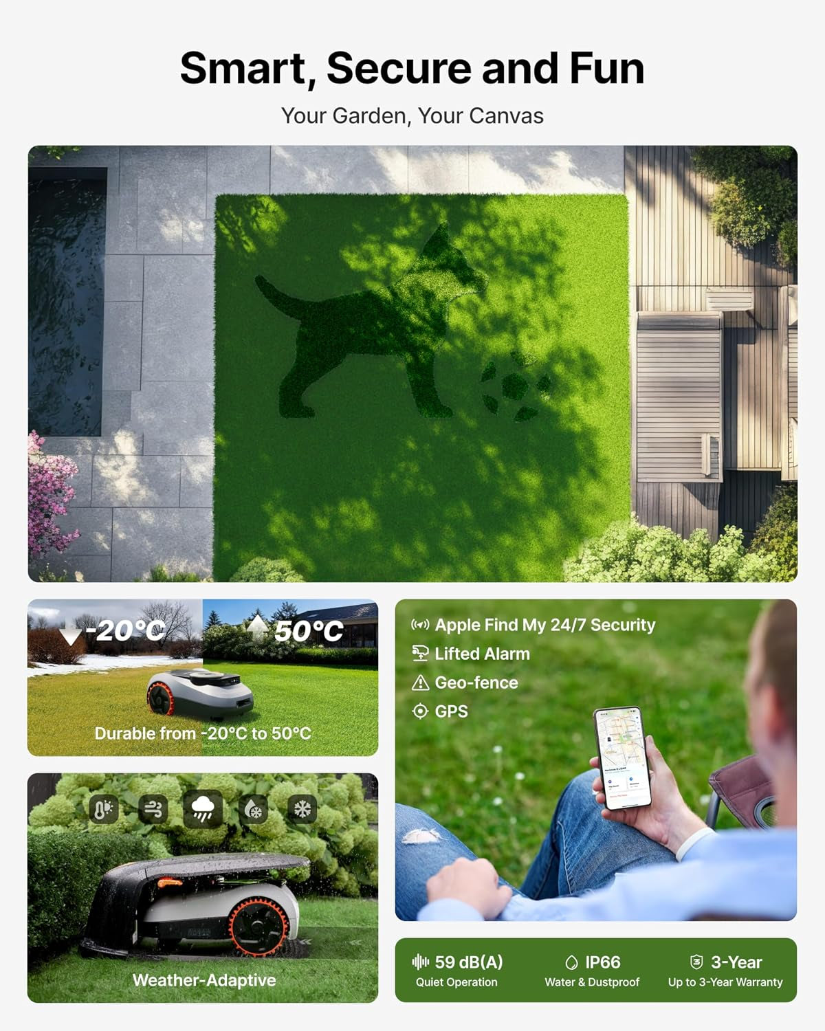 Segway  I208 Lidar Robotic Lawn Mower, with Garage M, Rec. 800 M²