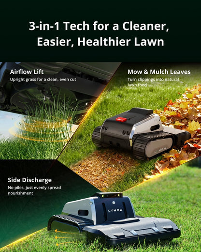 One plus Robot Lawn Mower, Wire-Free Rtk+Vision Navigation, 1.73 Acres Daily Coverage, 100% Slope (45°) Climbing, 1.2"-4" Cut Height, AWD All-Terrain Automatic Robotic Mower, App Control