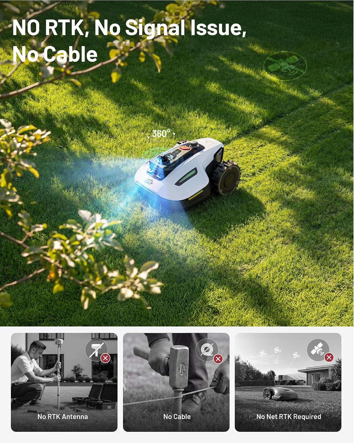 YUKA Mini 2 1000 Robot Lawn Mower without Boundary