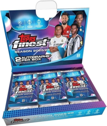 Topps Finest UEFA Club Competitions 2025/26 - Hobby Box - Guarantees 2 Autograph Cards- Factory Sealed