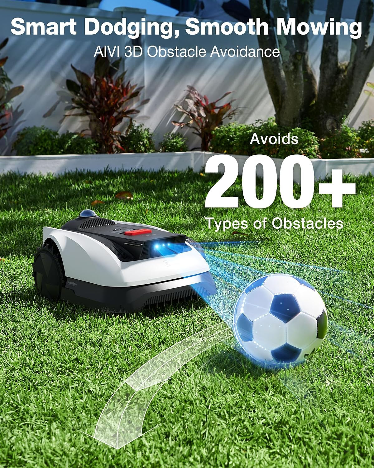 ECOVACS Goat O1000 Lidar PRO Robot Lawn Mower, Wire-Free Mapping with Lidar Navigation, AI Obstacle Avoidance, Smart Edge Mowing, App Control, for Lawns up to 1/4 Acre