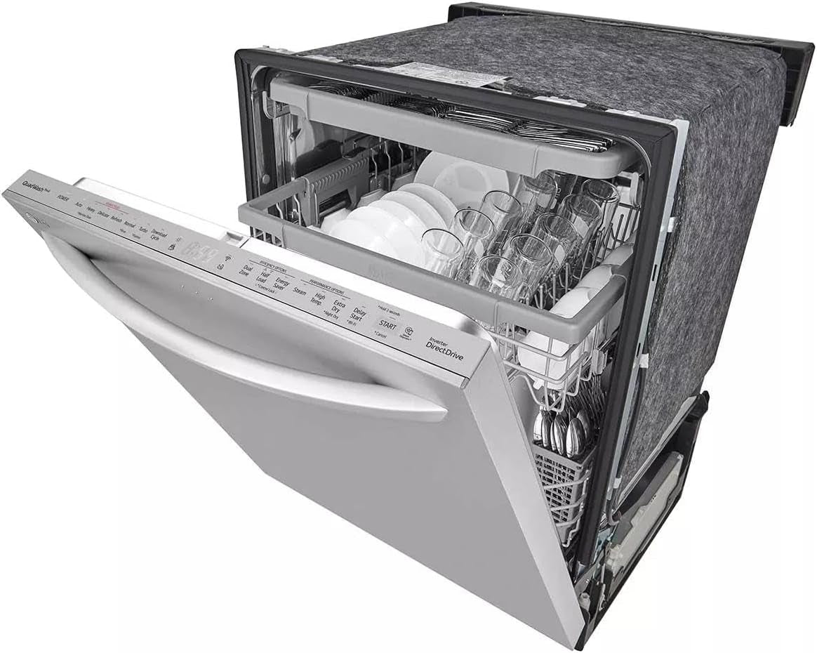 LG LDTS5552S Top Control Dishwasher with Quadwash, Truesteam, Dynamic Dry, 3Rd Rack, 46 Dba, Printproof Stainless Steel
