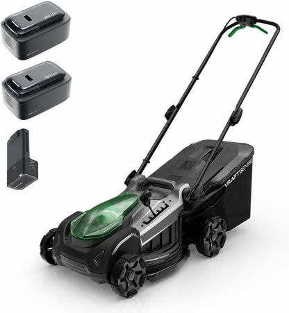 18" 40V Max Brushless Cordless Electric Lawn Mower | Includes 2X20V 8.0Ah Batteries & Charger, 6-Level Height Adjustment (25Mm-75Mm), 50L Collection Bag & 2 Spare Blades