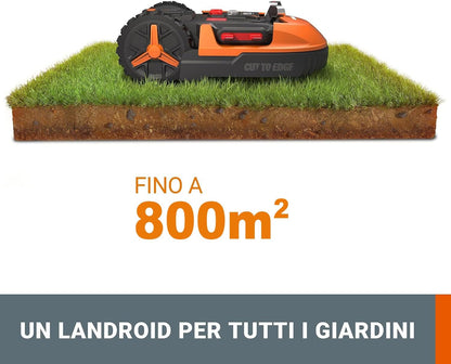 Landroid L WR148E Robot Lawn Mower for Large Gardens up to 800M2 / Automatic Robotic Lawn Mower for Manicured Lawn with Application Control, Wifi Connectivity