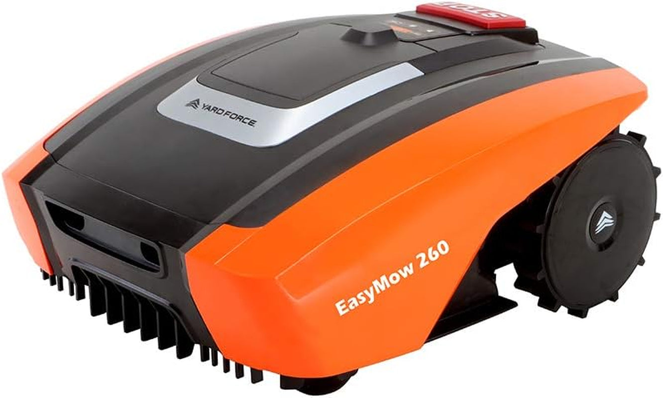 Easymow 260B Robotic Lawnmower with Additional Protection with Built-In Sensors: Lift, Obstacle, Turnover, Tilt for Lawns, Orange, 260 M²