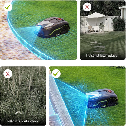 Robot Lawn Mower without Boundary, AI Pure Vision Robotic Mower with Auto Mapping, Slope up to 35°, IPX5 Waterproof Rating, Automatic Mapping, APP Control for Lawns up to 250 M²