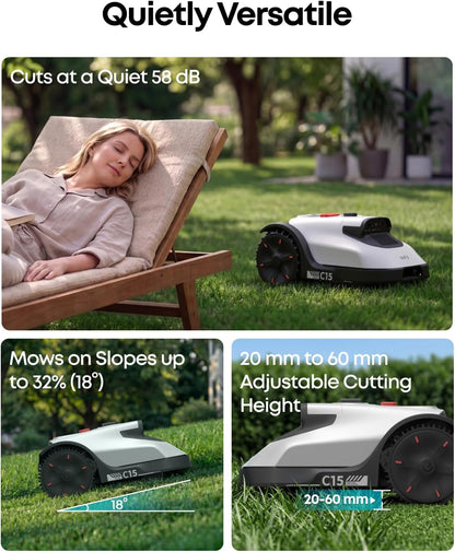 Robot Lawn Mower, C15 without Boundary with Garage, 500 M² Coverage