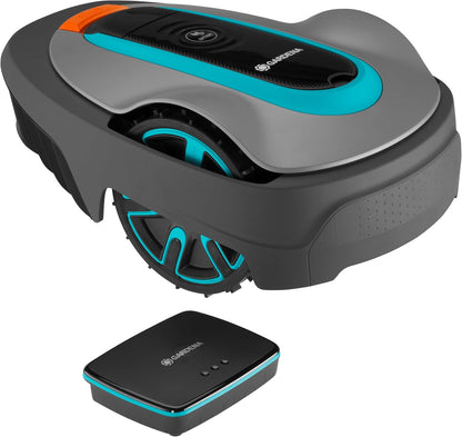 Robotic Lawnmower Smart SILENO City 400 M² Set: Innovative LONA AI Technology, Control via App, Sensorcontrol, for Slopes up to 35 per Cent, Incl. Smart Gateway, UK Plug (19605-68)