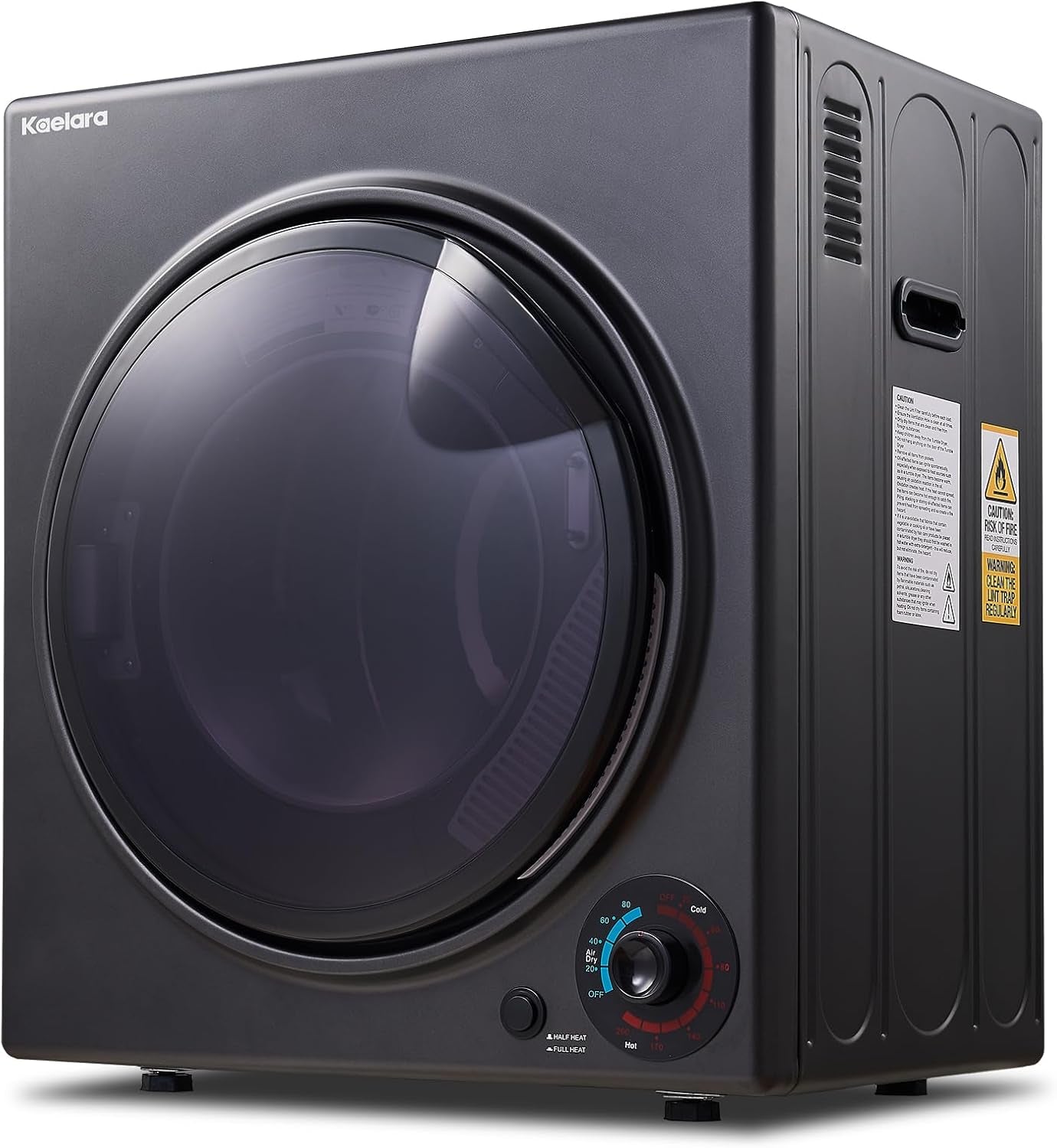 Portable Dryer 3.0 Cu.Ft, 1500W Compact Dryer with Stainless Steel Tub, 4 Drying Mode, Overheat Protection, Apartment, Dorms, Rvs, Black