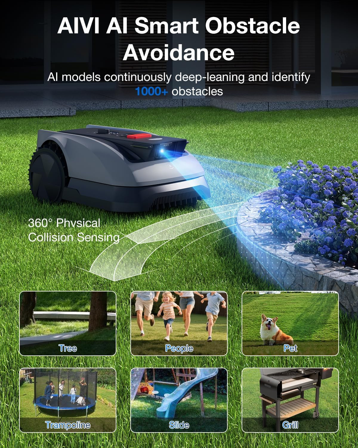 GOAT O600 RTK Robot Lawn Mower,Wire-Free Truemapping 2.0 RTK Navigation,Aivi AI Obstacle Avoidance,19Cm Cutting Width Robot Lawnmower for Medium Gardens up to 600M²,App Control,Ipx6 Waterproof