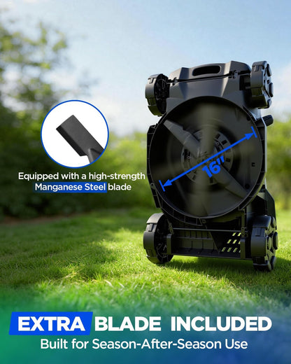 16-Inch 40V Max Brushless Cordless Electric Push Lawn Mower | Includes 40V Max 4.0Ah Battery and Charger, 148Wh Total Energy for Fewer Charging Interruptions during Routine Yard Care