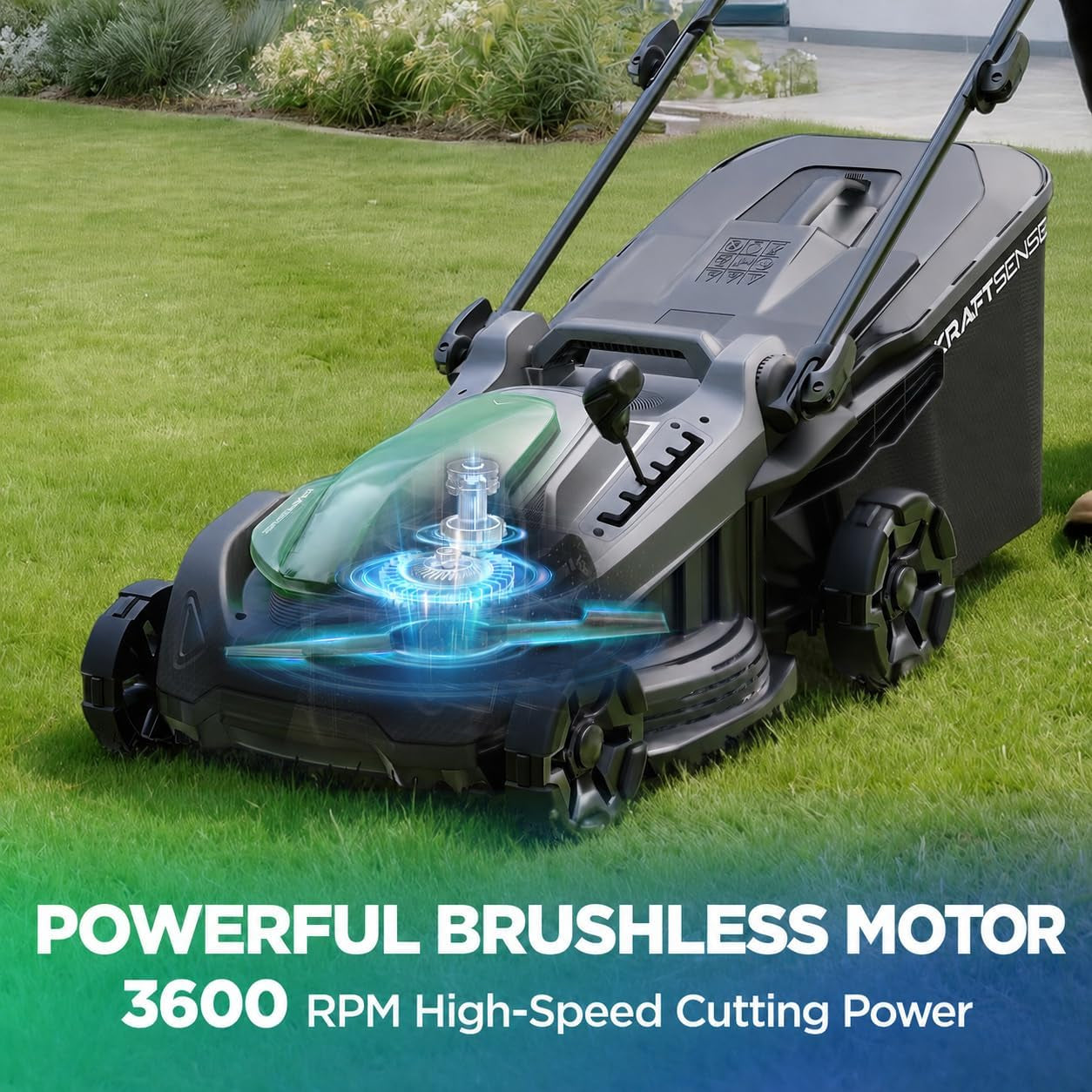 18" 40V Max Brushless Cordless Electric Lawn Mower | Includes 2X20V 8.0Ah Batteries & Charger, 6-Level Height Adjustment (25Mm-75Mm), 50L Collection Bag & 2 Spare Blades
