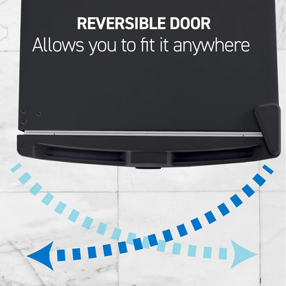 Upright Freezer, Stand up Freezer 6 Cu Ft with Reversible Door, Black | 5 Fixed Freezer Shelves, Reversible Door, Adjustable Thermostat, Manual Defrost