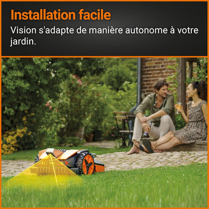 WR202E Landroid Vision Robotic Lawn Mower – 250M² Patented AIA Mowing Multi-Zone, Auto Charging, 20V Powershare Battery, Rain Sensor, Cut-To-Edge Technology, App-Controlled, 2025 Model
