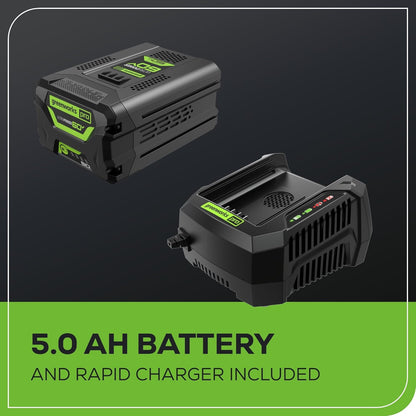Greenworks 60V 21 in Push Lawn Mower, 5.0 Ah Battery and Charger