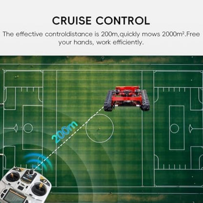 Crawler Mower, 7.5HP Gasoline Mower,Robot Lawn Mower, Four Sroke Gasoline Lawn Mower with Remote Control, Supports Slopes of 45°, Height 10-180Mm, Mowing Width 550Mm