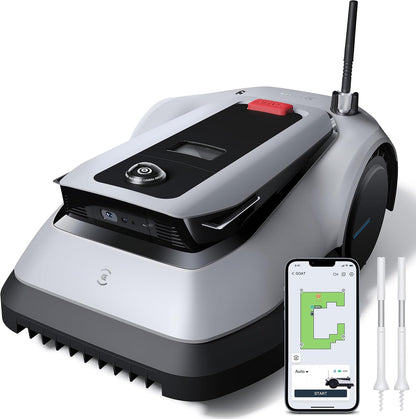 Goat G1-800 Robot Lawnmower No Boundary Wire for Gardens up to 800㎡ (AIVI 3D Obstacle Avoidance, Intelligent Path Planning, No-Entry Zone Setting, Logical Cutting, 16 Zones Management)