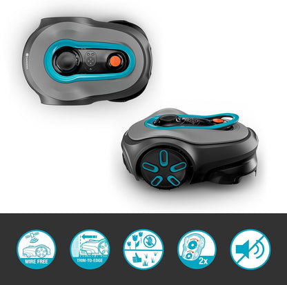 Smart SILENO Free Set 1200 M² Robotic Lawnmower, Wireless, for Lawns up to 1200 M², LONA Intelligence, without Boundary Wire, Quiet Operation, Intelligent Mower with App Control (19923-28)