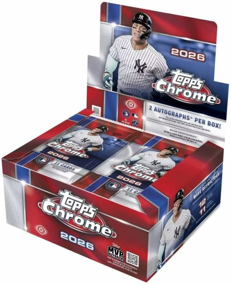 2026 Topps Chrome Baseball Sealed Hobby Jumbo Box (2 Auto/Box)