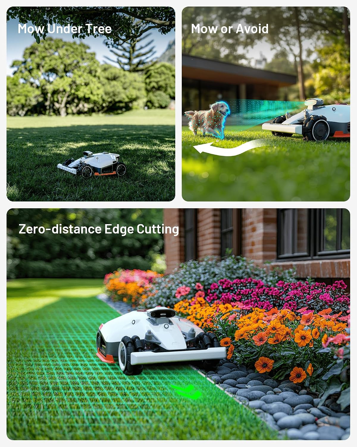 LUBA 2 AWD 3000X Robot Lawn Mower without Boundary, Recommended 3000 M², Max. 3600 M², Auto Mapping Ultrasense AI Vision, 0% Gradient, 25-70 Mm Cutting Height