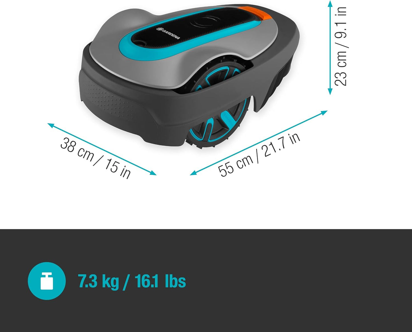 SILENO City 250: Robotic Lawnmower for up to 250 M² Lawn Area, Inclines of up to 25%, Cutting Height 20-50 Mm, LCD Display, Theft Protection, UK Version with UK Plug (15001-28)