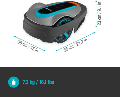 SILENO City 250: Robotic Lawnmower for up to 250 M² Lawn Area, Inclines of up to 25%, Cutting Height 20-50 Mm, LCD Display, Theft Protection, UK Version with UK Plug (15001-28)