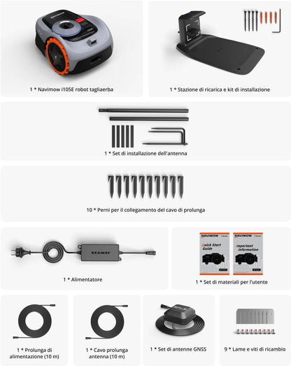 Segway  I105E Robotic Lawn Mower with Garage S, Rec. 500 M²