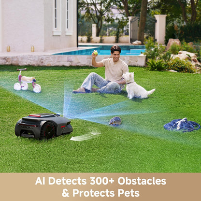 Lidax Ultra 800 Robot Lawnmower without Boundary, Recommended 800 ㎡, Ai-Assisted Auto Mapping, U-Shape Path Planning, Dual-Vision Obstacle Avoidance, Edge Cutting, Complex Terrain, App Control