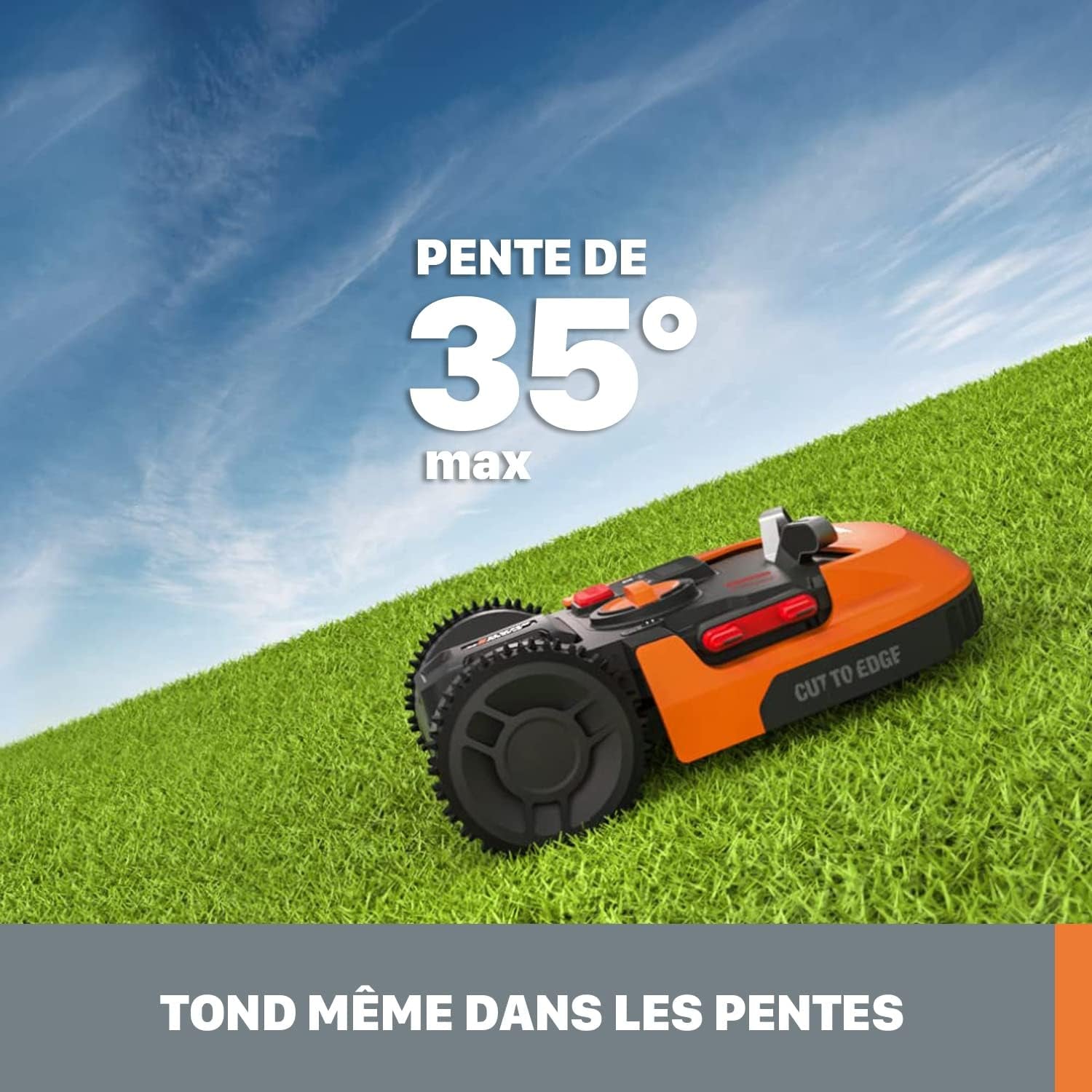 Landroid plus WR165E Robotic Lawnmower with Boundary Cable for Gardens up to 500 M² (AIA Navigation, App Control, Wifi, Bluetooth and Floating Mower - Max Gradient: 35%)