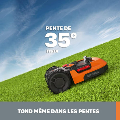 Landroid plus WR165E Robotic Lawnmower with Boundary Cable for Gardens up to 500 M² (AIA Navigation, App Control, Wifi, Bluetooth and Floating Mower - Max Gradient: 35%)