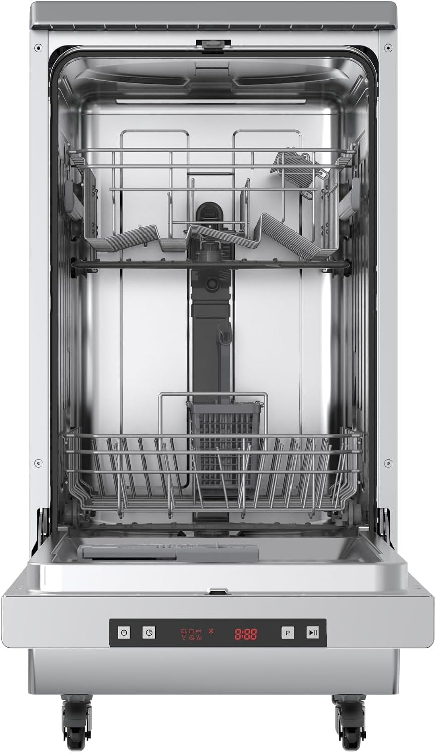 Portable Dishwasher, Ss/Platinum | Dishwasher with Wheels, 19In Wide, 8 Place Settings Capacity