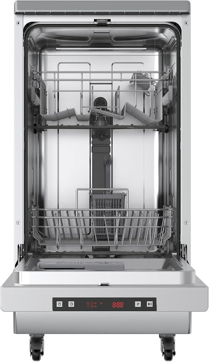 Portable Dishwasher, Ss/Platinum | Dishwasher with Wheels, 19In Wide, 8 Place Settings Capacity
