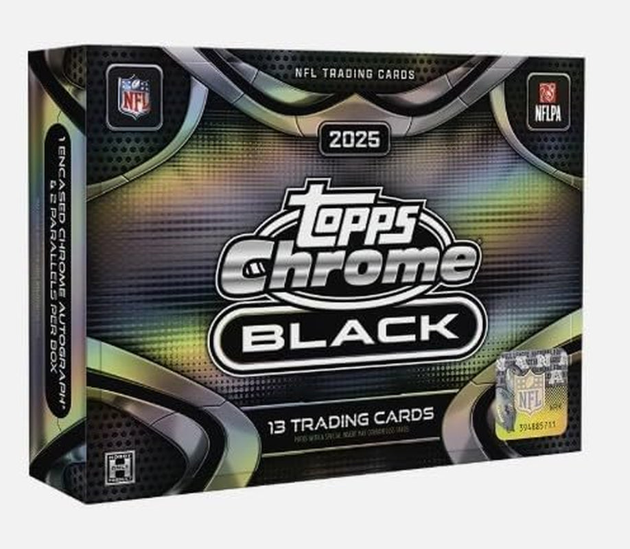 2025 Topps Chrome Black Football Hobby Box | 1 Auto per Box | 2025 Topps Chrome Black Football Hobby Box