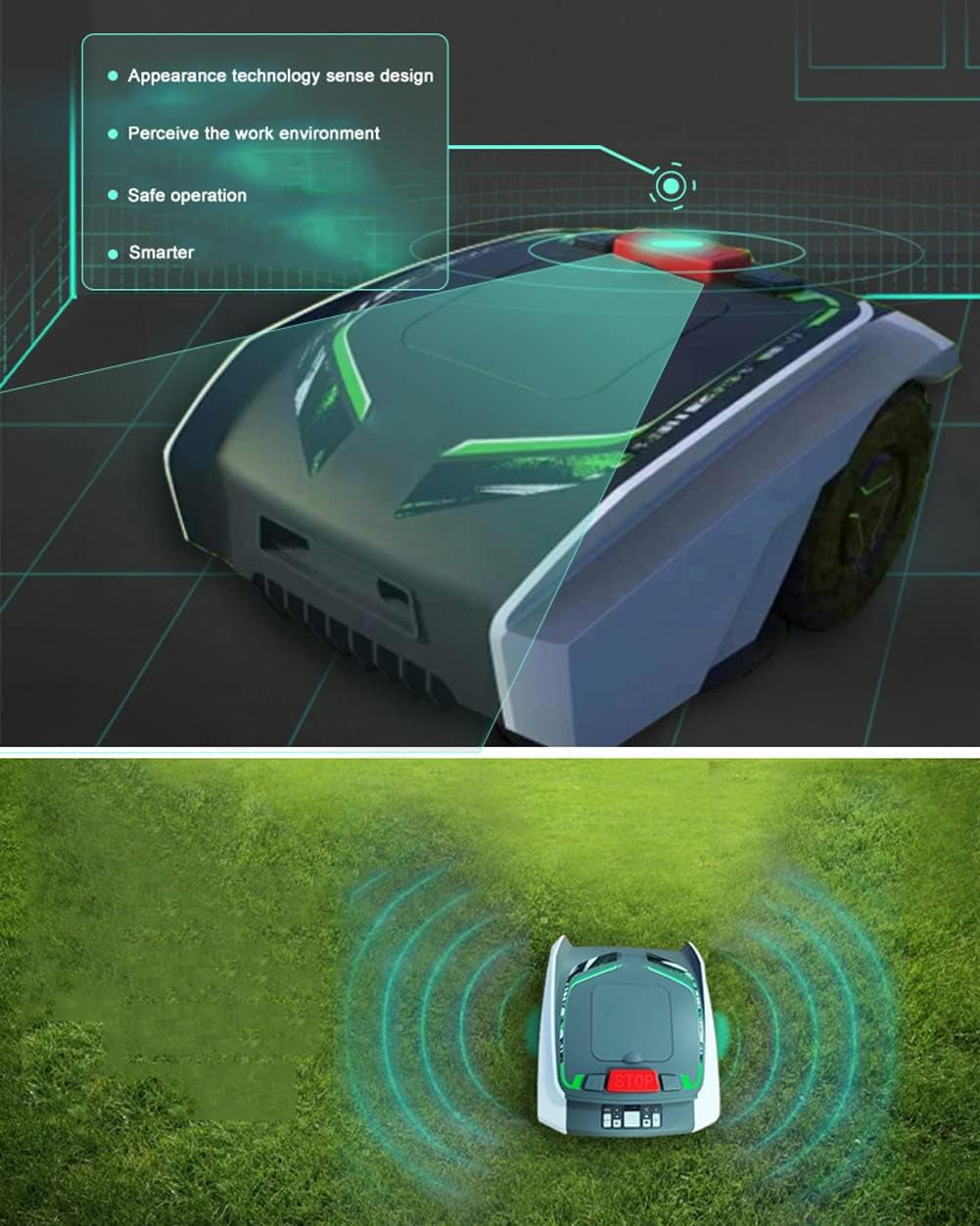 Robot Lawnmower for Lawns up to 1500M2 with 25% Slope, Ultra Quiet, Intelligent Satellite Navigation Lawn Mower Robot for Large Lawns That Mows by Itself Diy