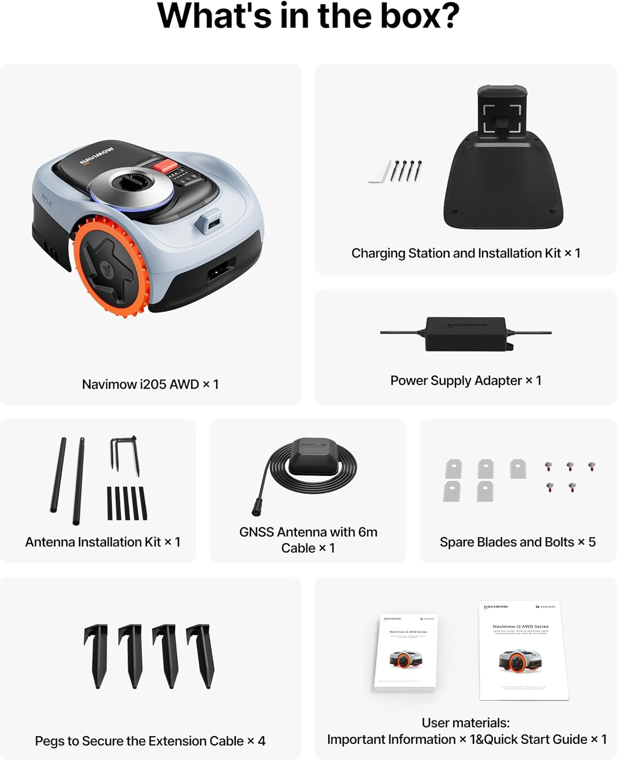 Segway  I205 AWD Robotic Lawn Mower with Garage S for 500 ㎡