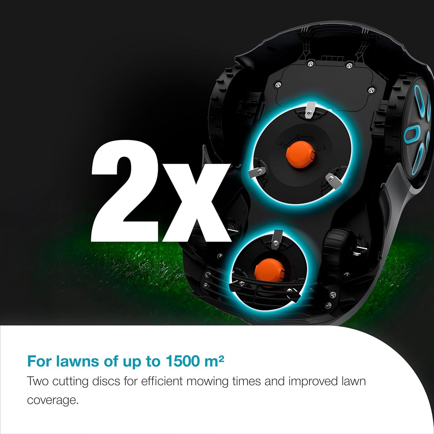 Smart SILENO Max 1500 M² Robotic Lawnmower, for Lawns up to 1500 M², LONA Intelligence, Trim-To-Edge, Duoconnect, Quiet Operation, Intelligent Mower with App Control, UK Plug (19903-28)