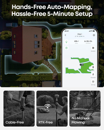 Robot Lawn Mower, C15 without Boundary with Garage, 500 M² Coverage