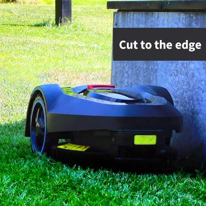 RM18 28V Robotic Lawnmower Autocharging Self-Propelled 18Cm Cut Width and 20-60Mm Cutting Heights Robot Lawn Mower with Samsung Battery for Lawns up to 600M² Include Garage