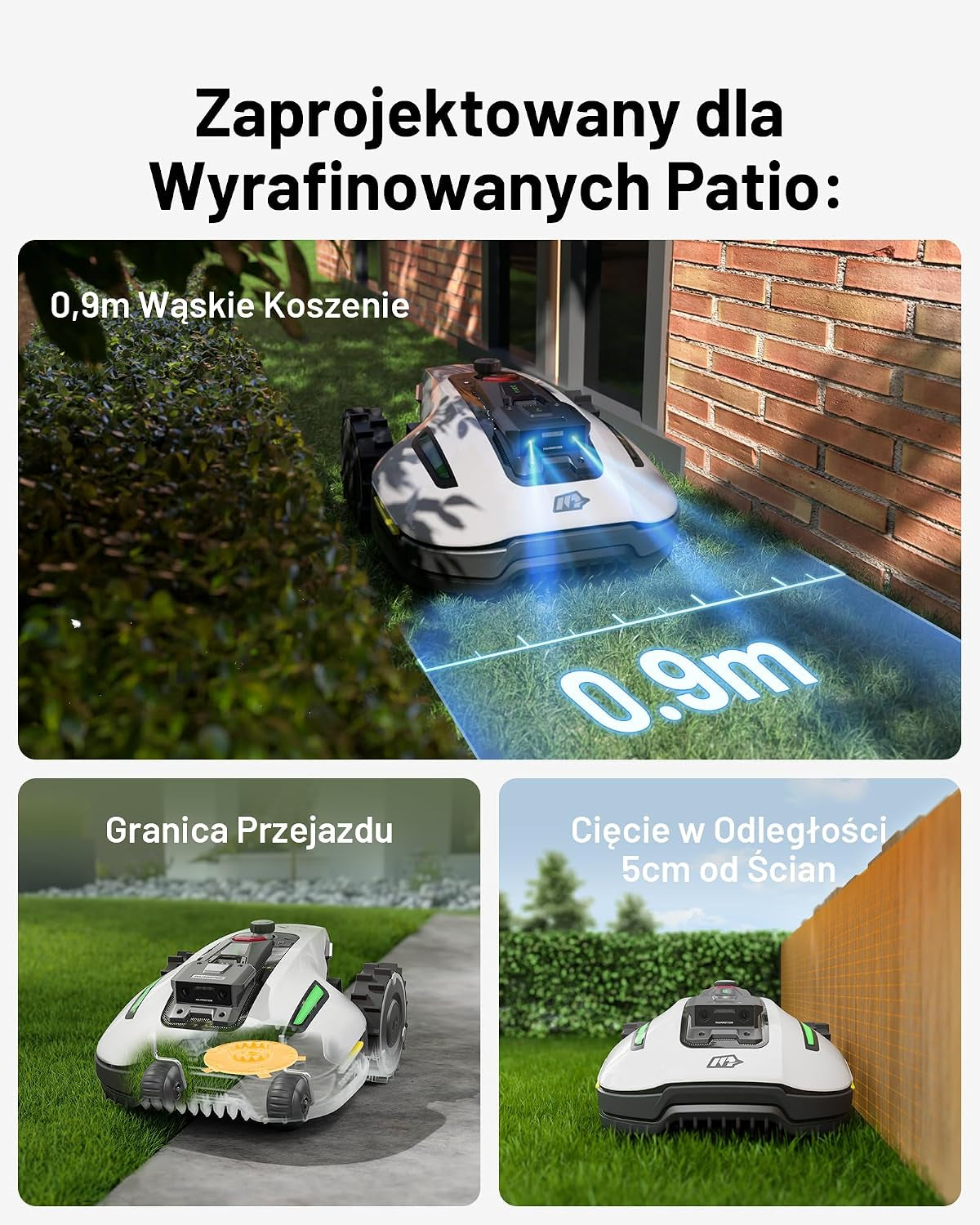 YUKA Mini 600 Robot Lawn Mower, Perimeter Wire Free, Recommended for 600 M², Maximum 800 M²,3D AI Vision, 45% Slope Capability, Automatic Mapping, Equipped with 4G Module
