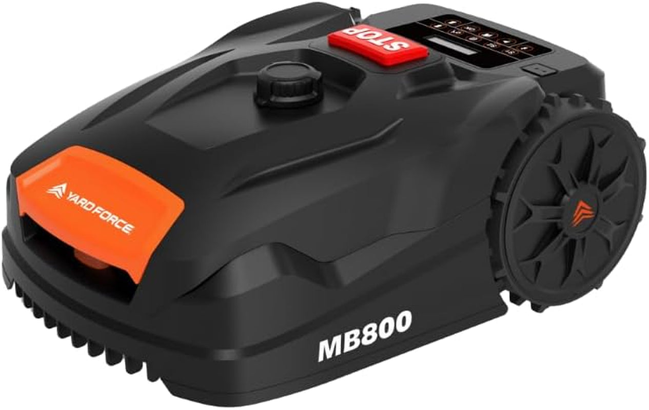 MB800 Robotic Lawn Mower – Automatic Garden Robot, 20V Removable Lithium Battery, Bluetooth App Control, Adjustable 20–60Mm Cutting Height, Ideal for Medium Lawns up to 800M²