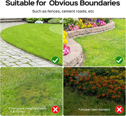 V100 Robot Lawnmower without Boundary, Vision Navigation, 150 Obstacle Dectection,Adjustable Cutting Height,Magnetic Wires,Robotic Lawnmower with 4Ah Battery-Ideal for Small Lawns up to 150M²