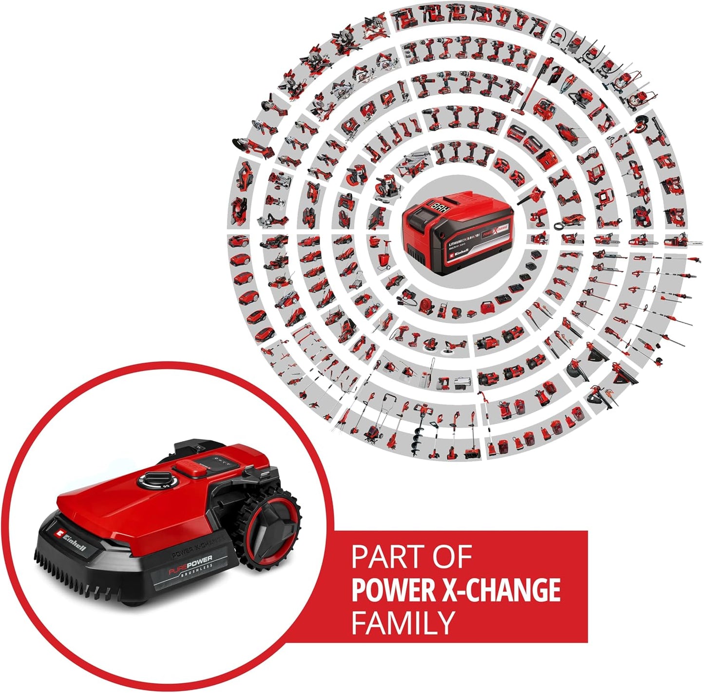 Robot Lawnmower 18V, Long-Life Battery, App Control