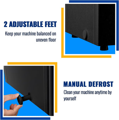 Chest Freezer 3.5 Cu.Ft Small Deep Freezer Top Door for Garage Black | Free-Standing Freezer with 2 Removable Baskets Adjustable 7 Thermostat Wheels & Adjustable Feet