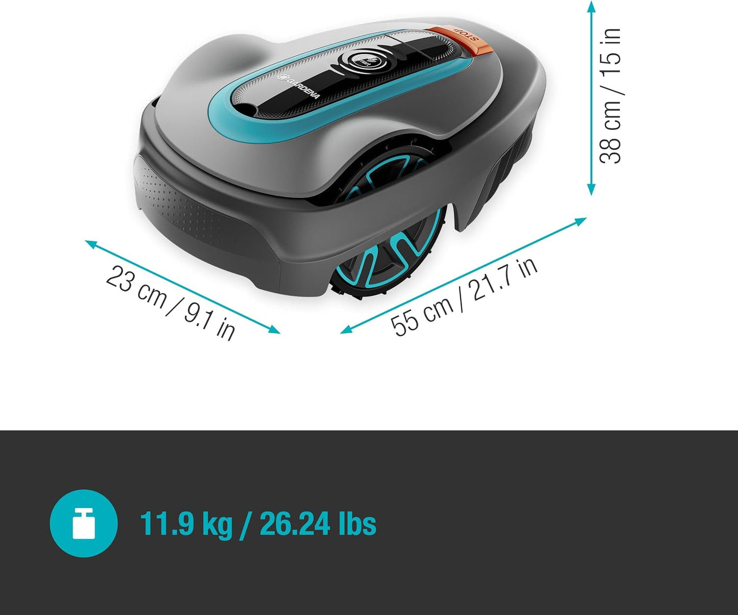 Robotic Lawnmower Smart SILENO City 400 M² Set: Innovative LONA AI Technology, Control via App, Sensorcontrol, for Slopes up to 35 per Cent, Incl. Smart Gateway, UK Plug (19605-68)