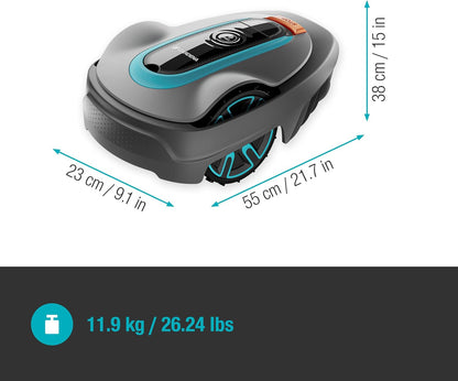 Robotic Lawnmower Smart SILENO City 400 M² Set: Innovative LONA AI Technology, Control via App, Sensorcontrol, for Slopes up to 35 per Cent, Incl. Smart Gateway, UK Plug (19605-68)