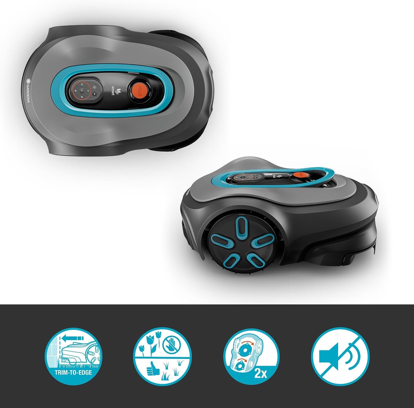 Smart SILENO Max 1500 M² Robotic Lawnmower, for Lawns up to 1500 M², LONA Intelligence, Trim-To-Edge, Duoconnect, Quiet Operation, Intelligent Mower with App Control, UK Plug (19903-28)